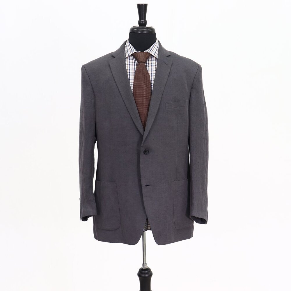 DKNY 44R Gray Solid 2-Button Sport Coat Blazer Jacket G367